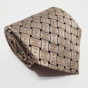 Campia Moda Tan Herringbone Men's Designer Silk Neck Tie Jacquard Fabric